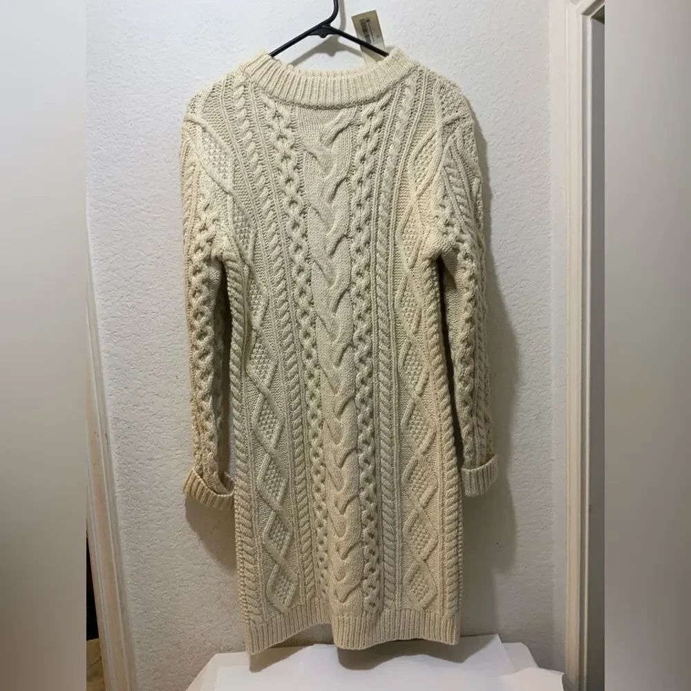 New Ralph Lauren lamb wool and silk Cable knit dress 2 - Picture 7 of 13